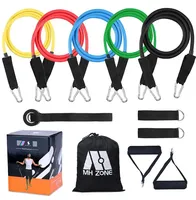 2023 Best Selling Home Workouts Yoga Fitness Set 11 Pcs Natural Latex Resistance Band