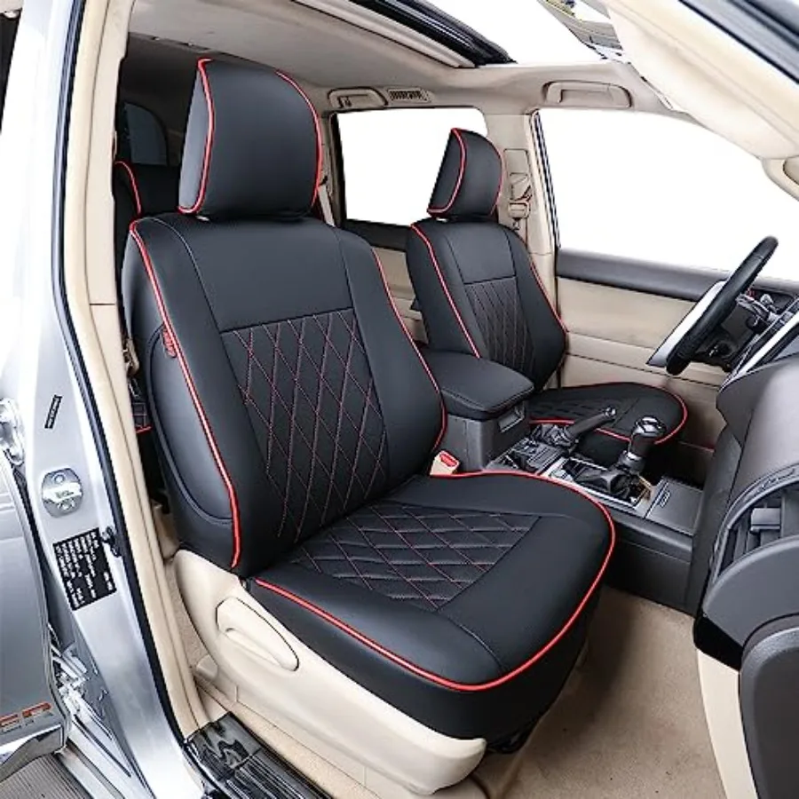 

4Runner Seat Covers Full Set 5 Seats 2025 2026 Car Seat Cover for Toyota 4 Runner Leather Automotive Seat Covers Waterproof Bla