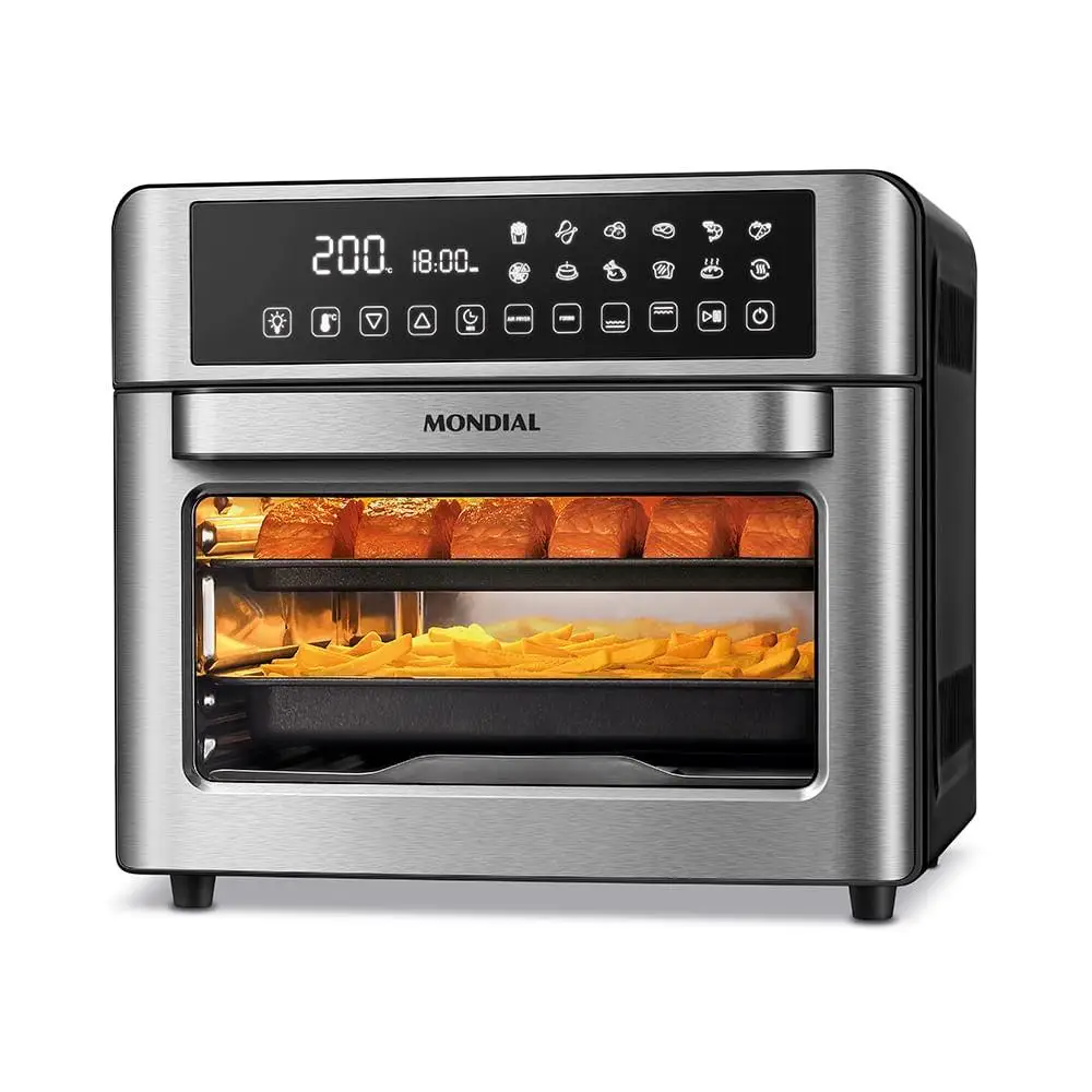 Fritadeira elétrica Air Fryer Oven Digital 25 litros, 2000W, 220V, Preta/Inox, 220V AFO-25L-BI