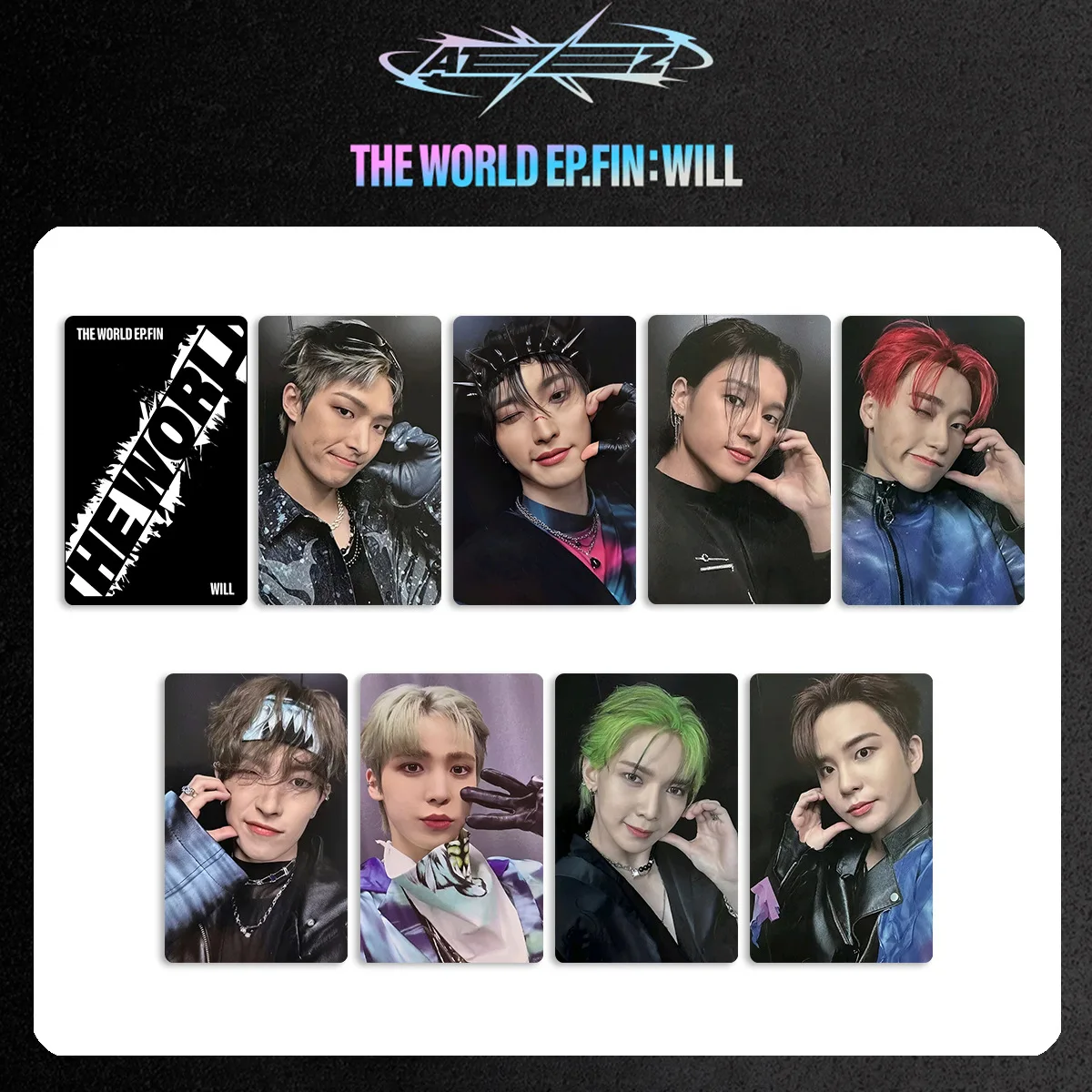 Kpop ATEEZ Yunho Yeosang San Mingi العالم فين سوف سلسلة بطاقات الصور Hongjoong Seonghwa Wooyoung Jongho Lomo بطاقات المشجعين هدية