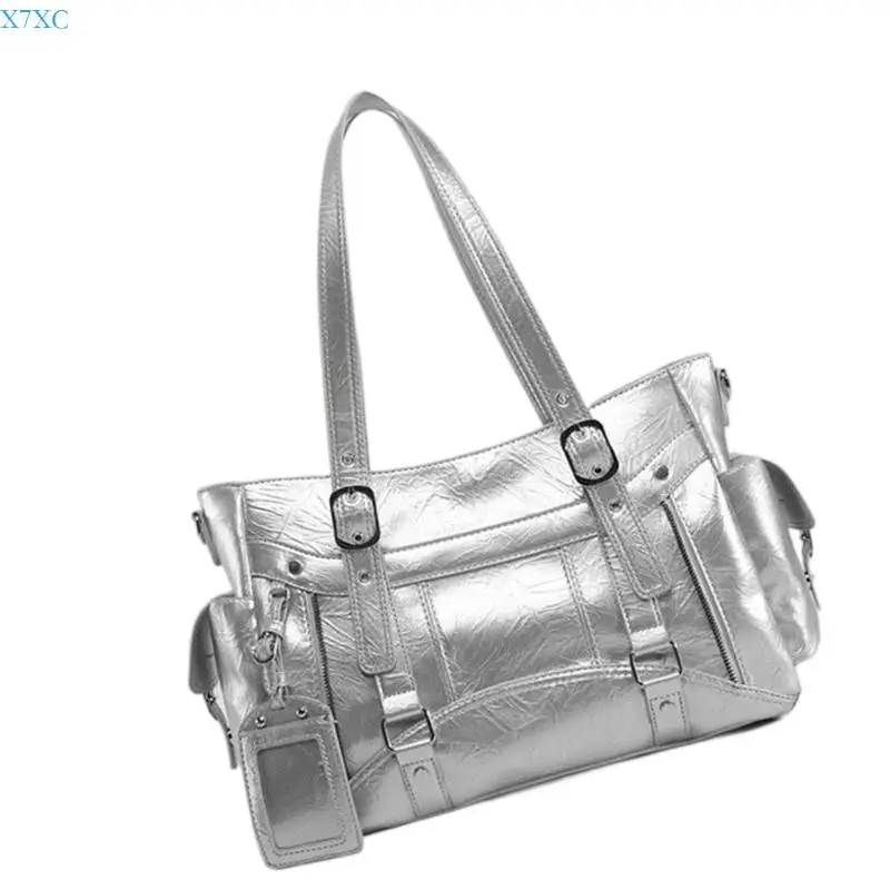 

X7XC Spacious Underarm Bag Trend Resistant PU Shoulder Bag Ergonomic Handle
