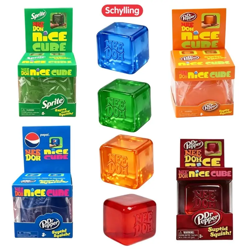 Schylling Nice Cube Juguete Sensorial Antiestrés para Apretar, Caja Sorpresa Premium en Stock