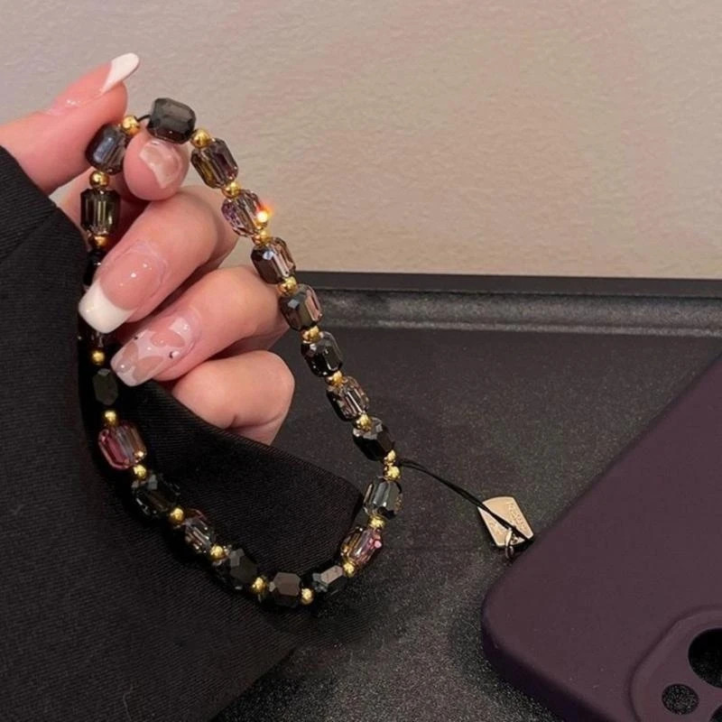  Elegant Handmade Beaded Bracelet Cellphone Strap Pendant Antilost Chain Jewelry