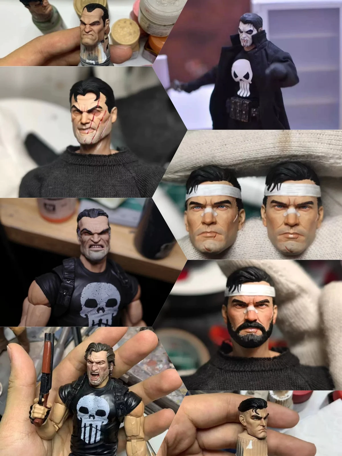 【30days Made】1/12 Scale Male Soldier Handmade Comic Antihero Character Painted Resin Head Sculpt Fit 6''Action Figure Mezco Toys