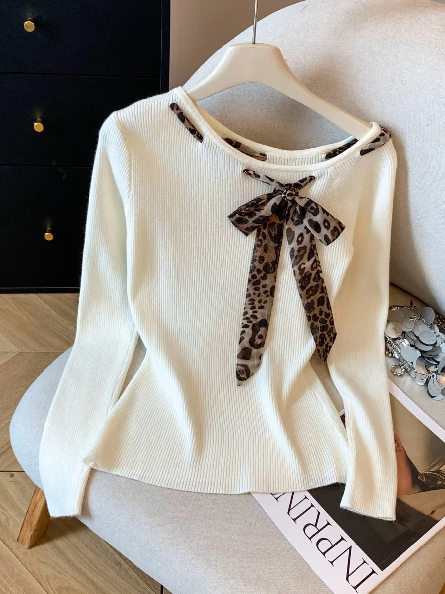 

Французский облегающий длинный вязаный топ све, женский модный топ ранней осени, внутренняя одежда, топ с поясом и запахом