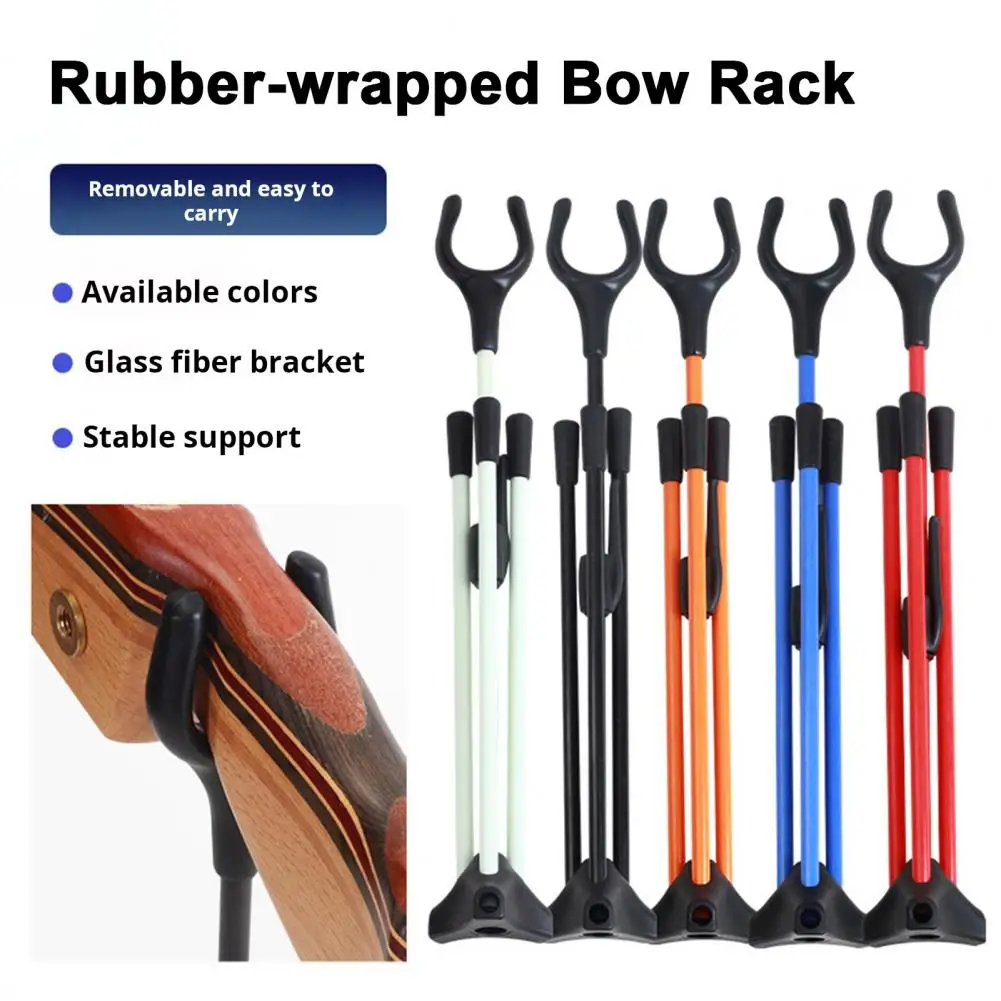 Archery Recurve Bow Stand Adjustable Bow Stand Rack Holder Fiberglass Bow Rack Archery Sports Gear for Longbow Takedown Bows
