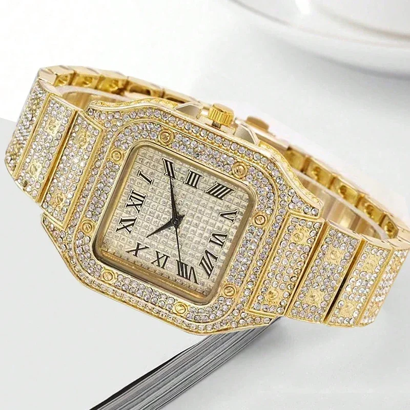 2 Stuks Set Luxe Diamant Herenhorloges Zakelijk Roestvrij Staal Quartz Polshorloge Mannelijke Casual Zilveren Armband Polshorloge