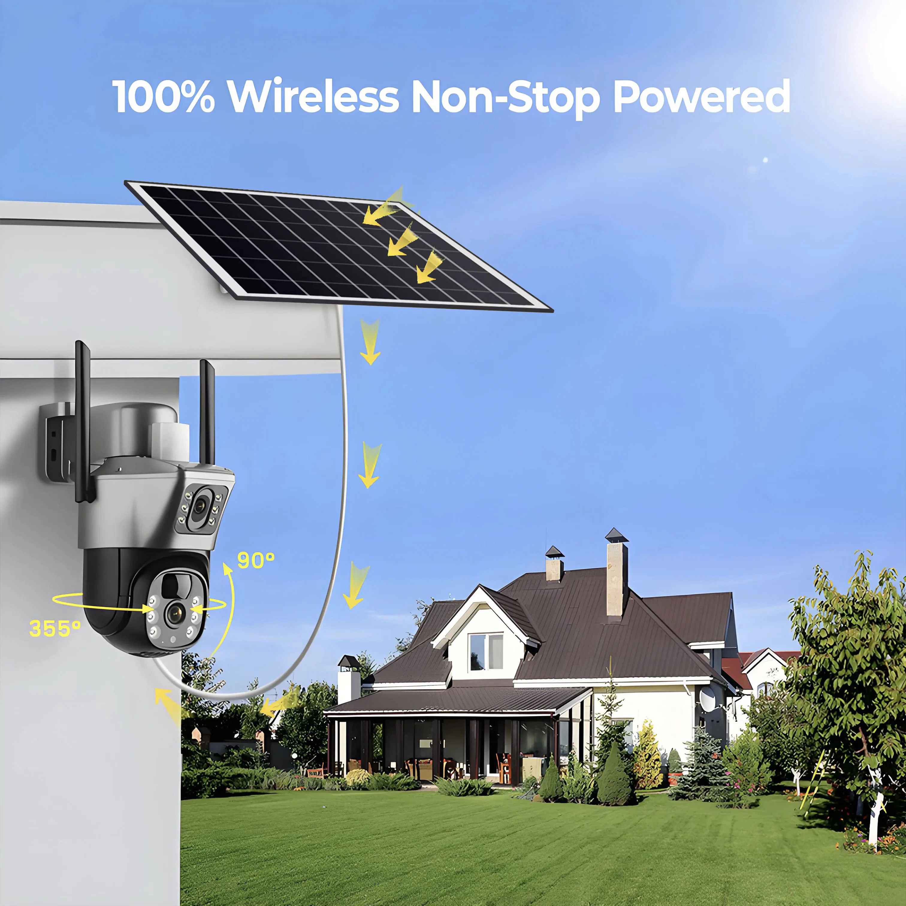 8MP HD Solar Camera WiFi 4G SIM Card 4K IP CCTV Cameras 360 Monitoring Video Surveillance AI PIR Human Detection Solar Powered