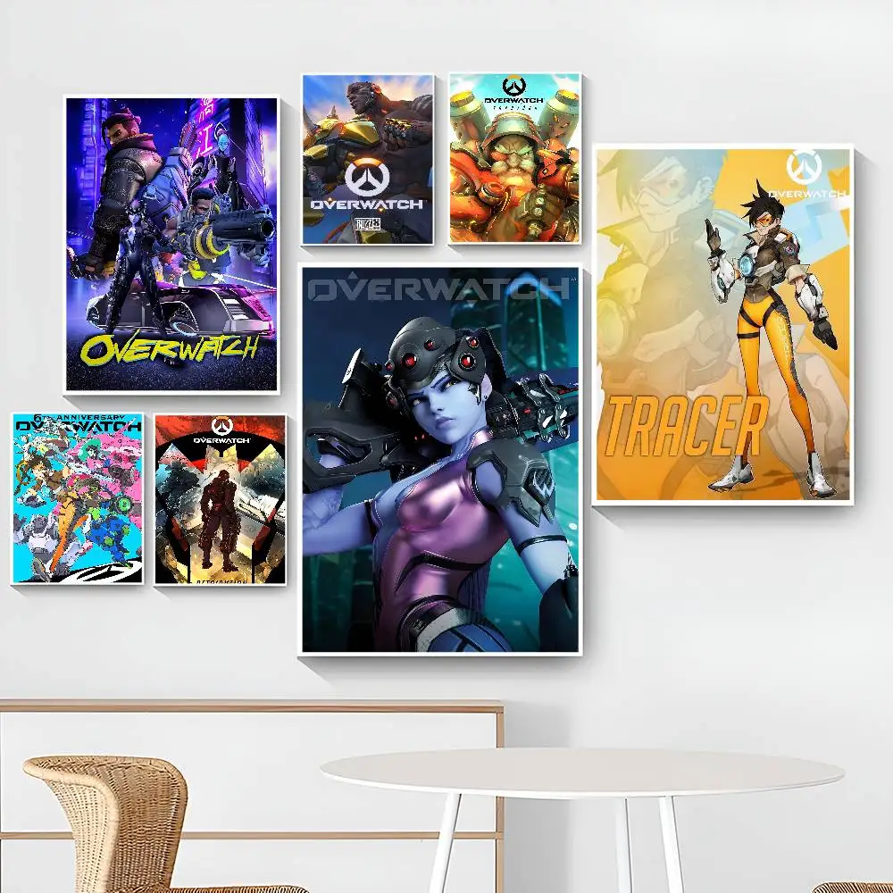 hot classic game O-OverwatchS Classic Vintage Posters Whitepaper Prints Posters Artwork Kawaii Room Decor
