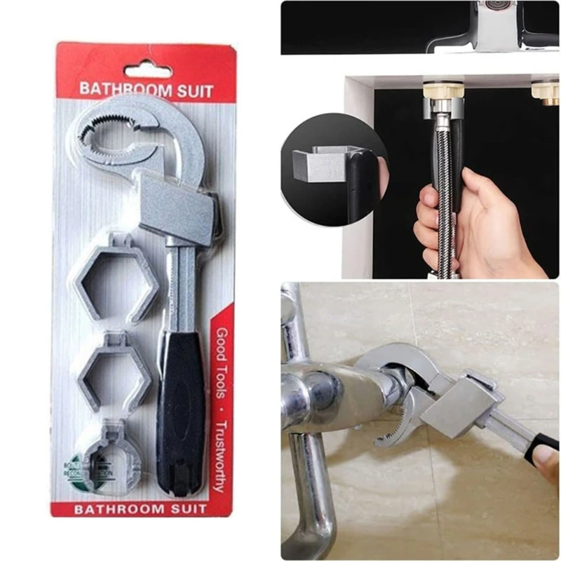 

Adjustable Durability Wrenches Large Opening Bathroom Spanners Wrenches Hardness Wide Wrenches Tool 80mm KXRE