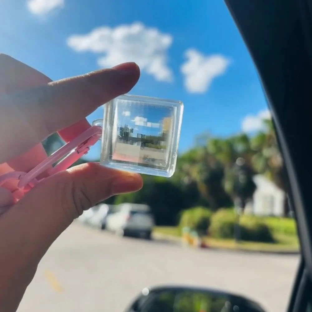 سلسلة مفاتيح بكسل مرآة زجاجية شفافة بكريستال Pixel-View سلسلة مفاتيح فريدة من نوعها قابلة للجمع لحقيبة الظهر مع المفاتيح #3