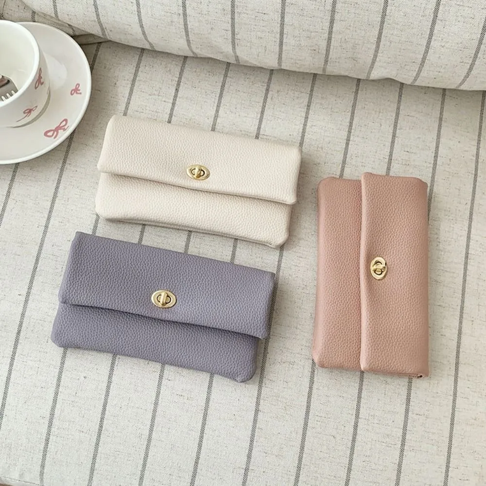 Tragbare lange Geldbörse aus PU-Leder mit Reißverschluss, elegante Geldbörse, multifunktionale Clutch mit Metallschnalle für Studenten