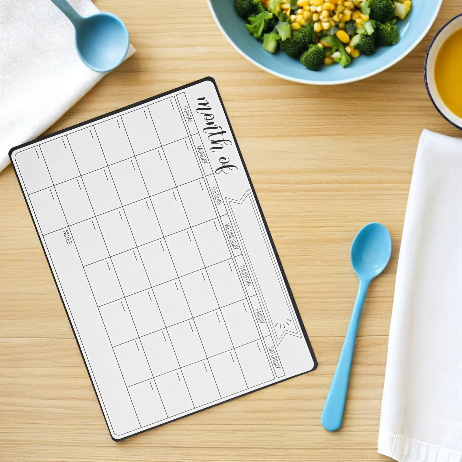 4Pcs Magnetic Whiteboard Weekly Planner Dry Erase Monthly Organizer Kitchen Refrigerator Calendar Memo Board Grocery List to-Do