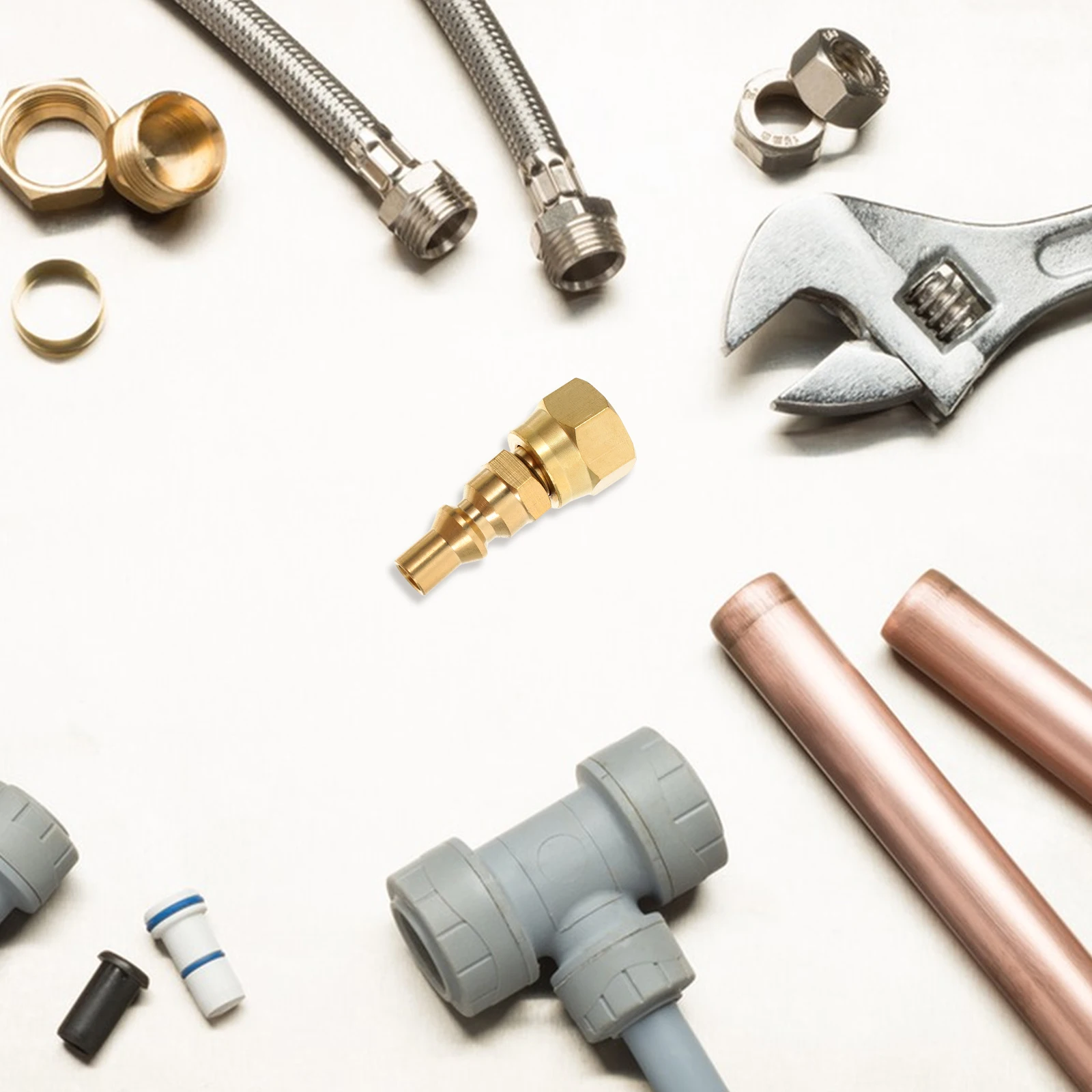 

1/4 Inch To 3/8 Inch Brass Propane Quick Connect Natural To Conversion For Bbq Grills Fireplaces Stoves Outdoor Use Connector