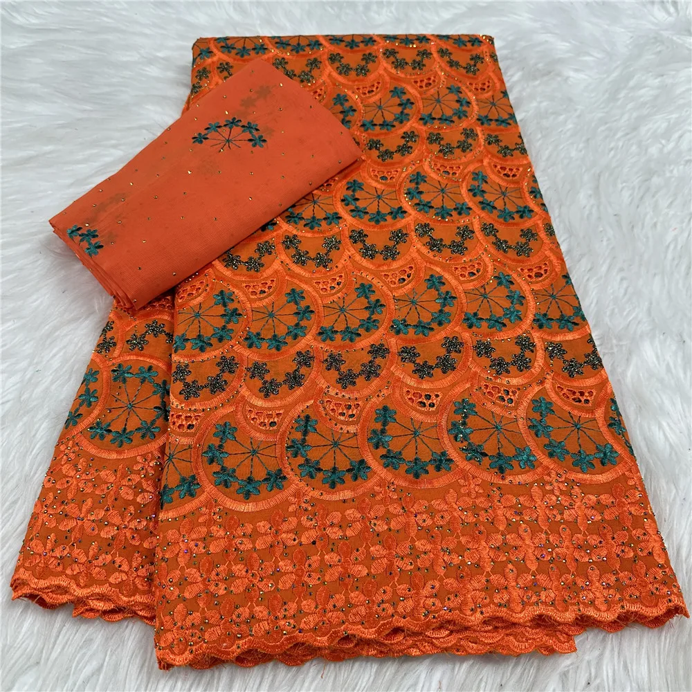

Newest Design Swiss Voile Lace Fabric French Nigerian Cotton Dry Lace With Stones For Sewing Women Evening Party Dresses 31A20