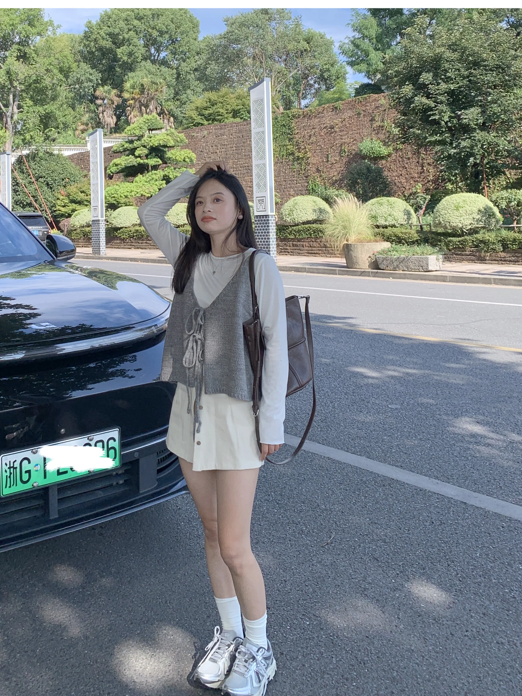 

Юбка-брюки Perry Ature с высокой талией, имитирующая двухслойность, белая, размер 50XXS, повседневная, из хлопка, с высокой талией