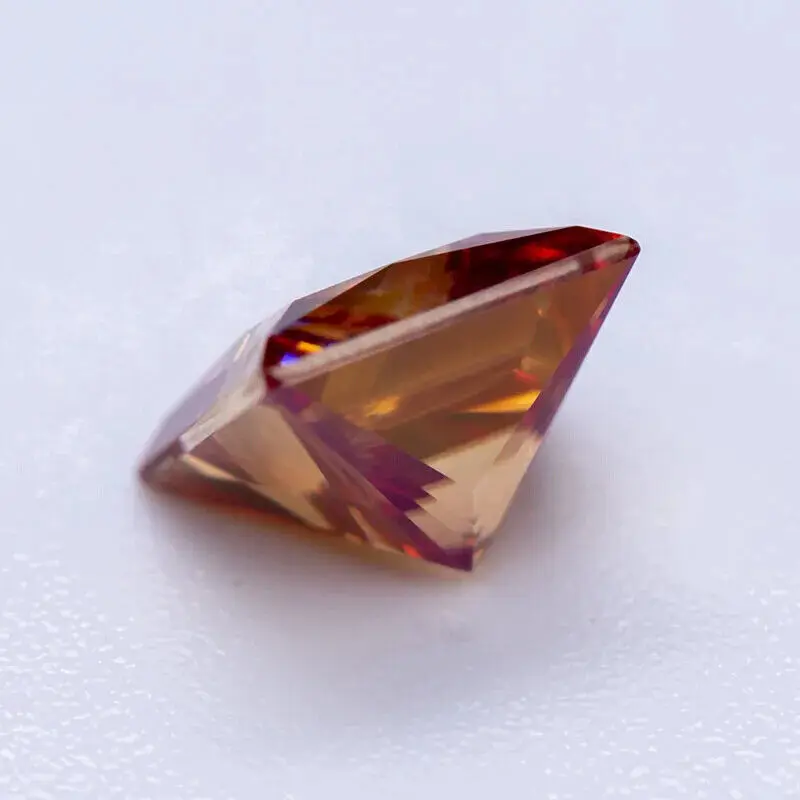 Princess Cut Rainbow Red Color Synthetic Moissanite Stone  vvs1 Loose    0.8-5 ct   for  Jewelry Making with GRA Certificate