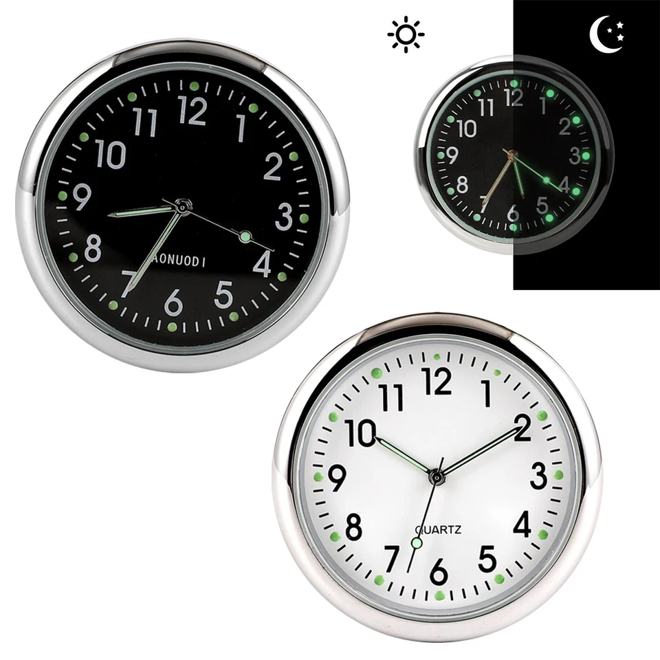 Horloge de voiture, mini horloge lumineuse à quartz numérique universelle pour grille d'aération