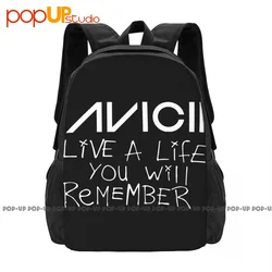 Avicii Live A Life You Will Remember Backpack Large Capacity Bookbag Foldable Eco Friendly Riding Backpack