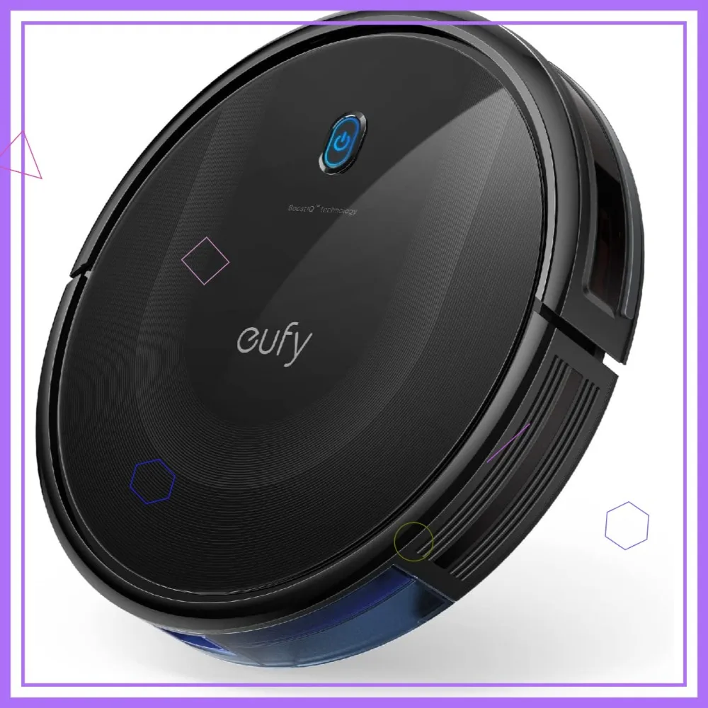 

Super Thin Robot Vacuum with Powerful Suction, Quiet Operation, Self-Charging for Hard Floors to Medium-Pile Carpets in Black