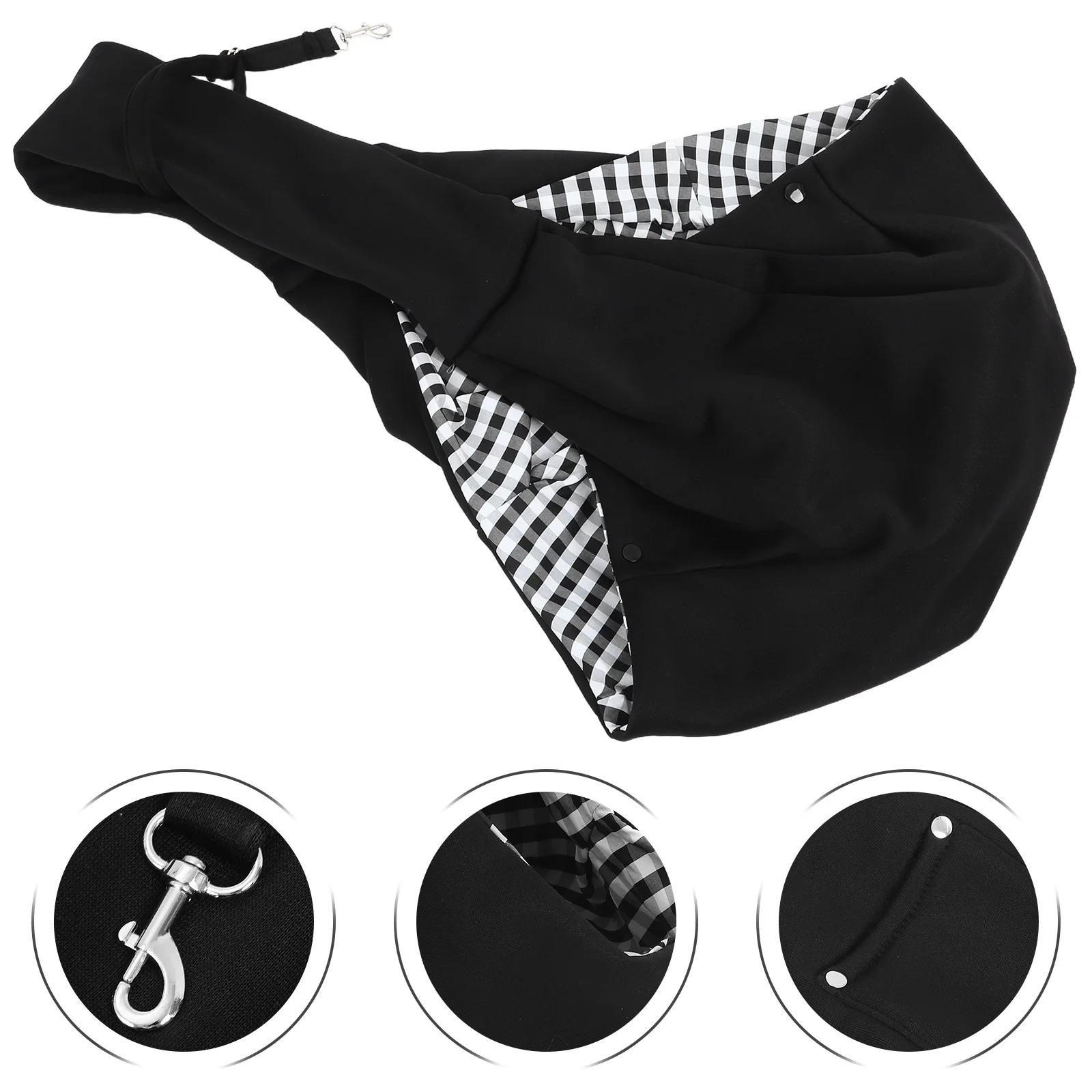 

Dog Carrier Sling Reversible Puppy Purse Black Hand-Free Travel Carrier Small Dog Cat Safety Harness Small Pet Sling