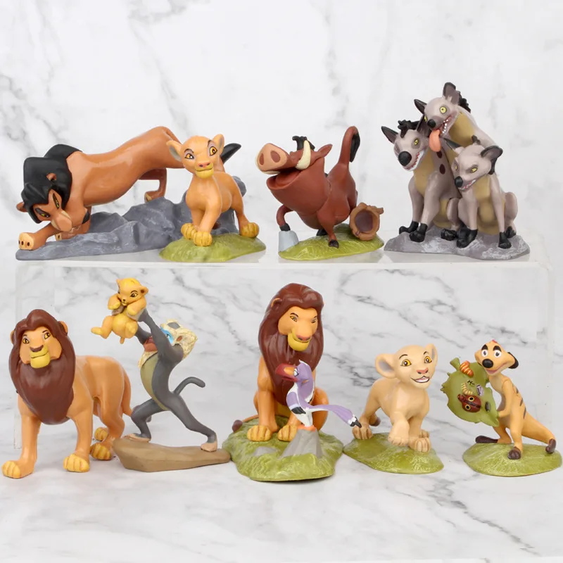 Disney Animation Character Peripheral The Lion King Simba Figure Timon Peng Peng Hyena Toy Model Doll Gift Collection Ornaments