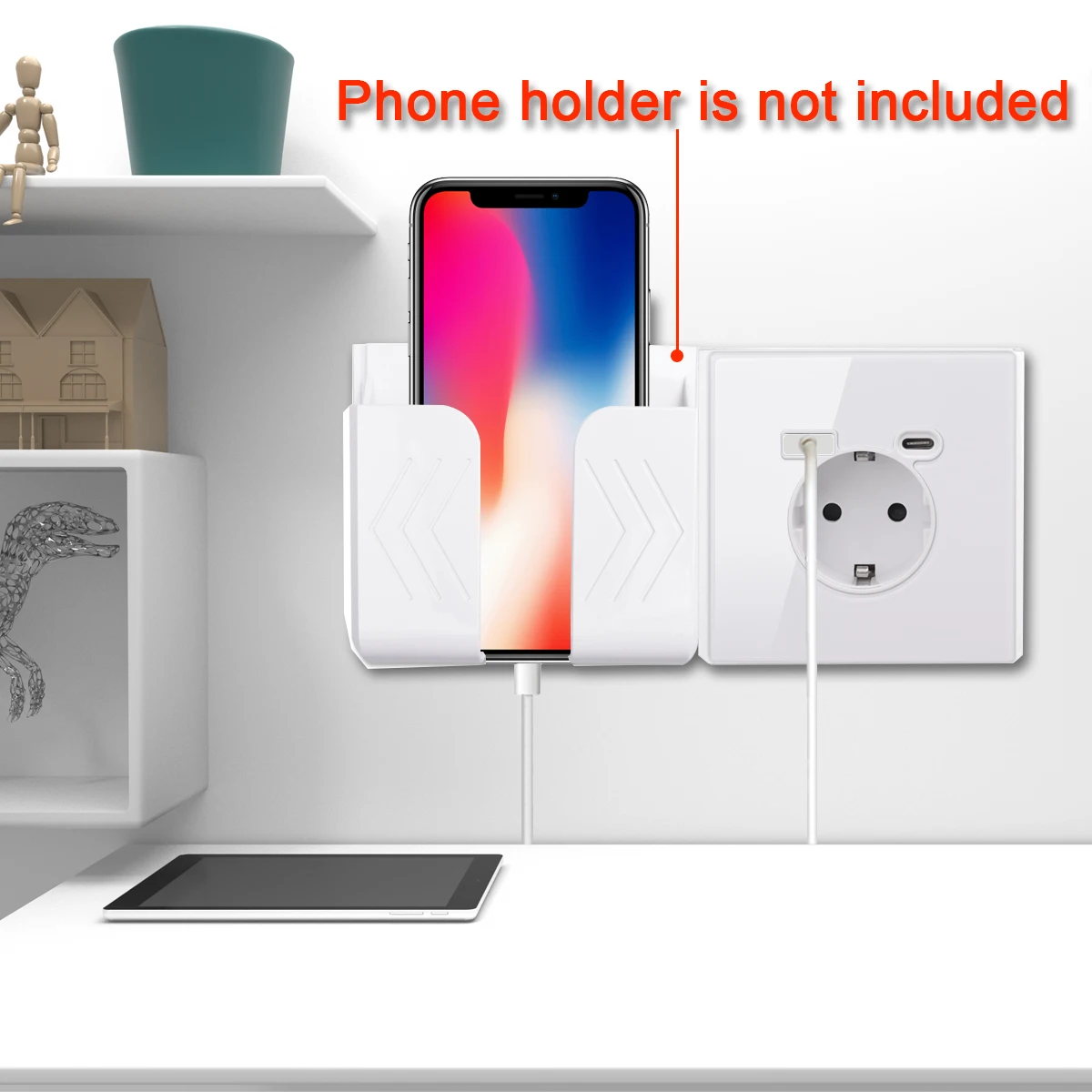 Full Screen Integrated Glass Panel EU/French Standard 16A Flame Retardant Wall Power Outlet With Type A-C 2usb Charging Port
