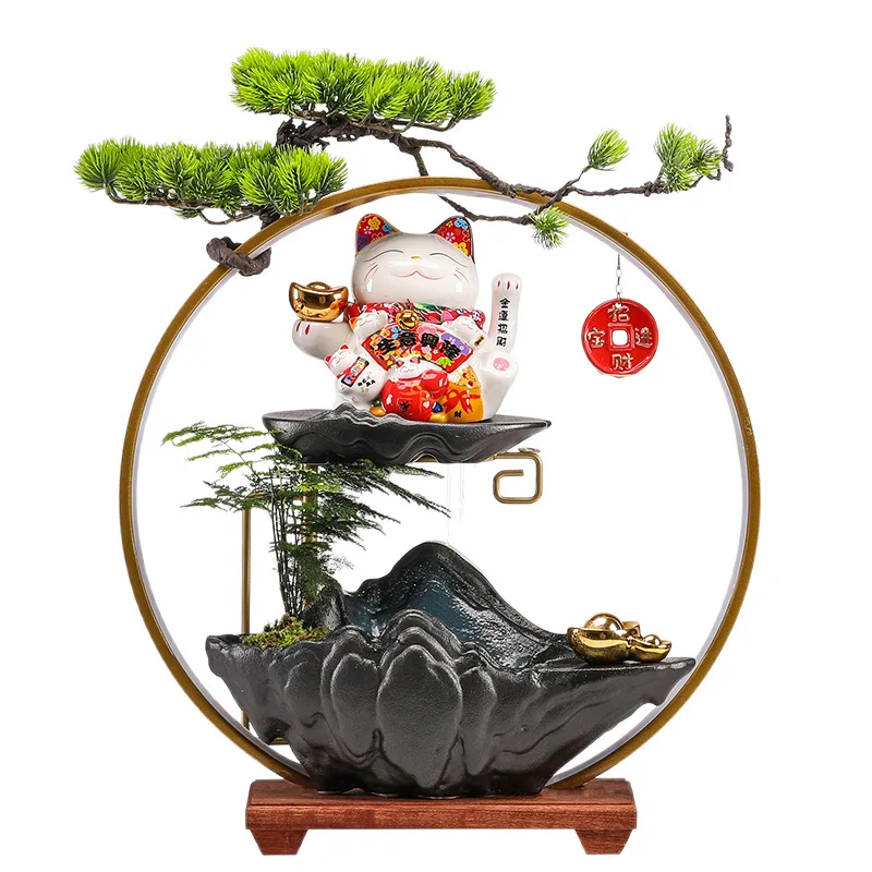Opening gifts, ornaments, automatic beckoning, front desk entry, living room, office circulating water decorations