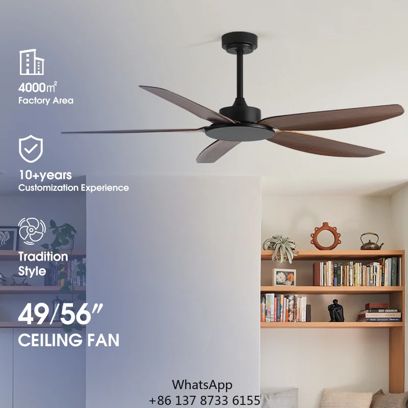 49 Inch DC Metal Ceiling Fan With Remote Control Energy Conservation 150cm Diameter For Hotel & Household Use