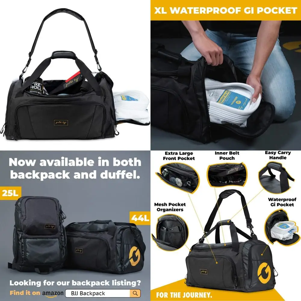 

Спортивная сумка для боевых искусств — водонепроницаемый карман для ги, рашгарда, обуви — идеально подходит для джиу-джитсу и снаряжения для спортзала