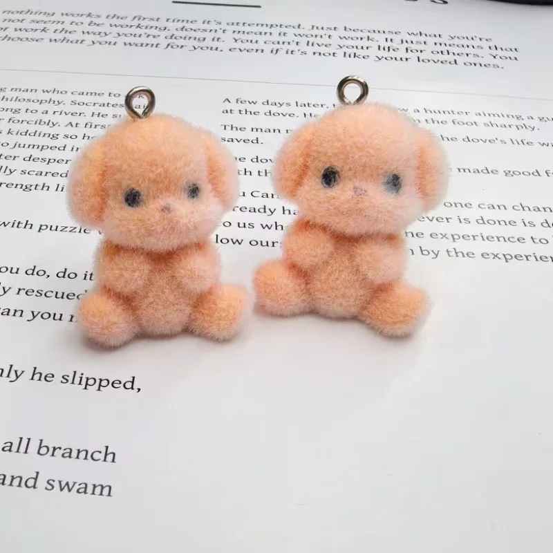 20pcs 3D Miniature Cartoon Cute Dog Charms Plush Doll Resin Pendant For phone bag Keychains DIY handicraft Jewelry make fittings