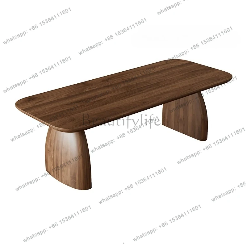 Nordic designer all solid wood dining table minimalist style log desk rectangular living room workbench