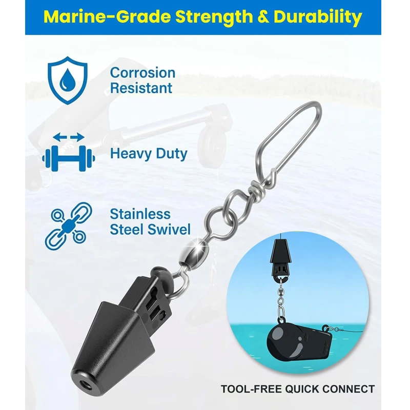 (6-Pcs) Line Terminator Downrigger Accessory Includes Snap Swivels & Cushion Sleeves with Storage Case for Cannon & Scotty