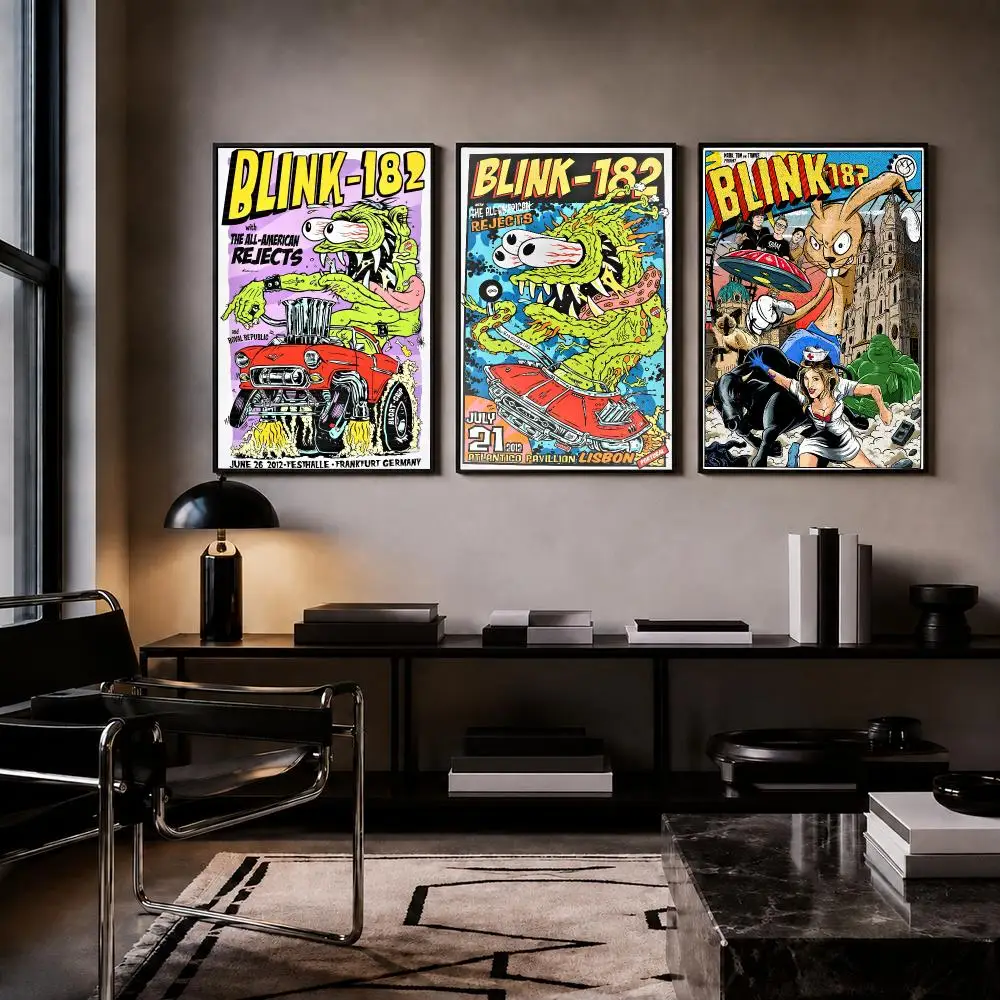 Punk Band B-Blink-182 Poster HD PP Paper Waterproof Wall Art Print for Bedroom Living Room Decor