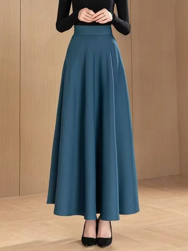 

Sli Mommy Sle Юбка-миди Женская весенне-осенняя модная юбка с прикрытием живота Большая юбка с воланами Корейская версия