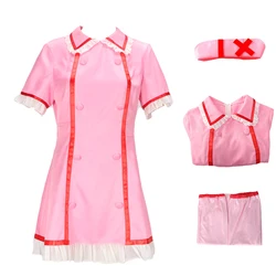 Nurse Cosplay Costume, Wome Pink Dress Nurse Costume Halloween Outfit With Nurse Hat