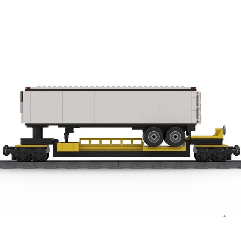 MOC-22454 vagón de bloques de construcción para contenedor de remolque, educación coleccionable, modelo DIY, juguete rompecabezas de ladrillo para niños, 256 Uds., regalo de Navidad