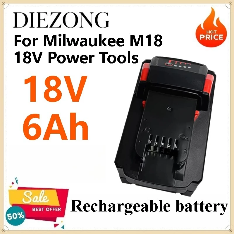 18V 6Ah Replacement Lithium-ion Battery for Milwaukee M18 18V Power Tools