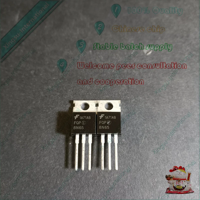 Tubo do MOS do efeito de campo do N-canal, FQP8N65, 8A, 650V, TO-220, 1PC pela parte