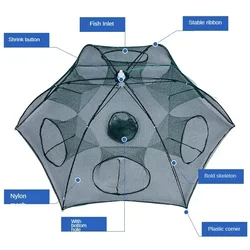 12Holes Fishing Net Folded Portable Hexagon Fish Network Casting Net Crayfish Shrimp Catcher Tank Trap China Cages Mesh Cheap