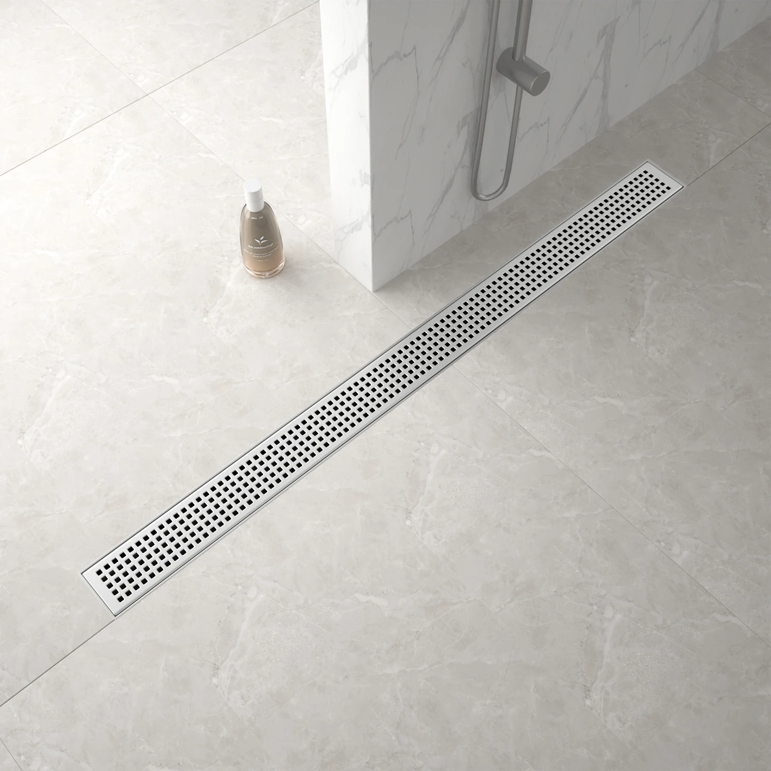32 Inch Modern Stainless Steel Shower Drain Square Slot Cover Direct Drain Style for Bathroom