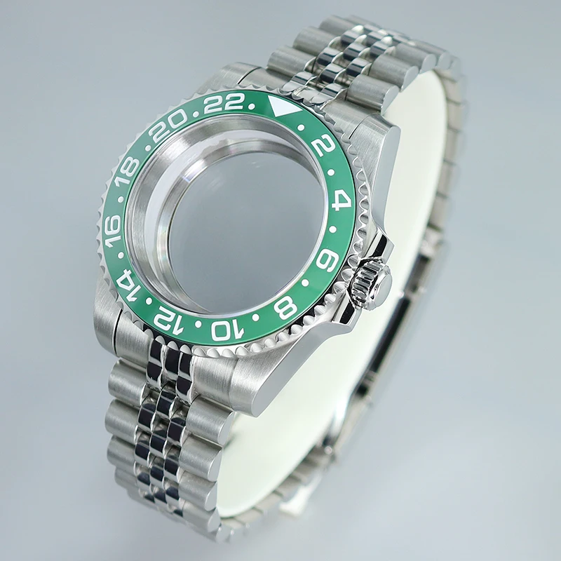 40mm SUB GMT Ceramic Insert Watch Case Strap Glide Lock Clasp For NH35 NH36 NH34 NH38 NH70/Miyota 8215/Eta 2824 PT5000 Movement