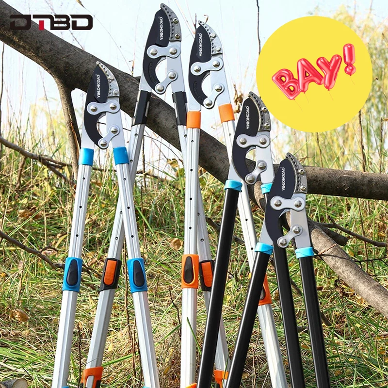 DTBD Garden Tree Pruning Shears High Branch Pruning Tool  Long Reach Aluminium Handle Fruit Knife Picker Pruner Garden Tools