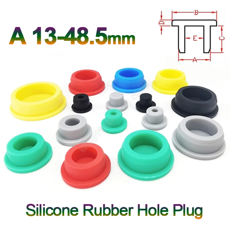 Silicone Rubber Hole Plugs T Type High Temperature Seal Stopper Blanking End Cap Cover Dustproof Plug Red Green Blue Grey Yellow