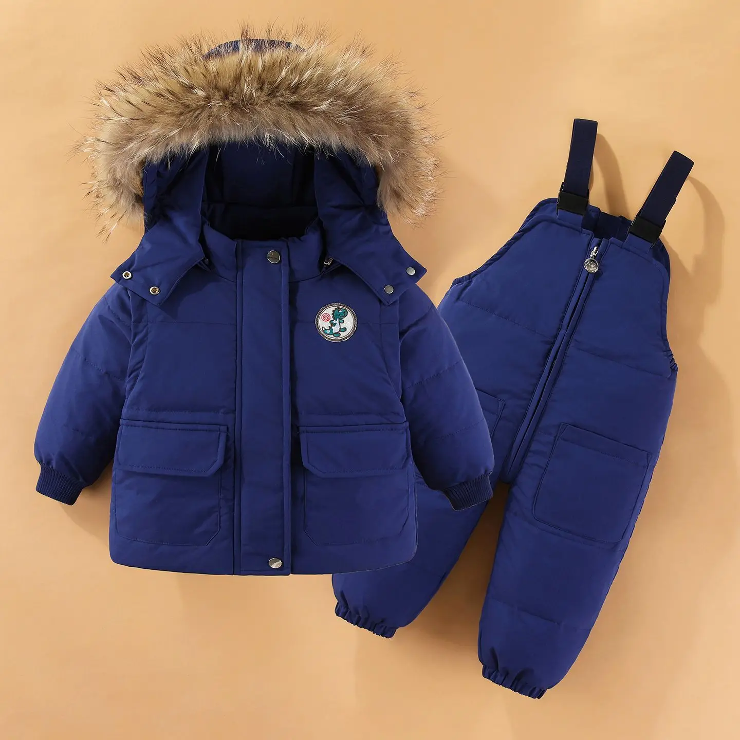 Toddler Baby Down Jacket Set Hooded Warm 1-2-3-year-old Boys and Girls Two-piece Sleeve Removable Vest Kids Winter Ourterwear