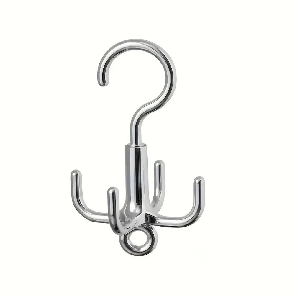 

5 PCS Punch Free Rotating Clothes Hook 4 Claws Belt Organizer Coat Hanger Plastic 360 Degree Scarf Storage Rack Space Saving