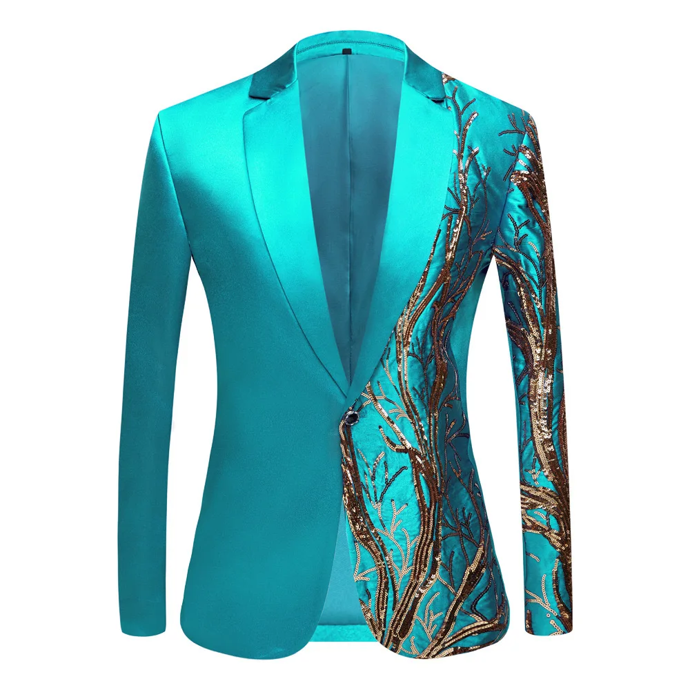 

1169Men's gradient sequined suits, new European and American performance suits, host and emcee