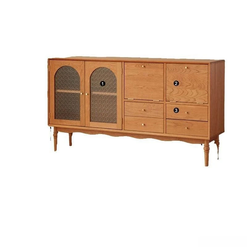 Cherry wood all solid wood dining side cabinet living room multi-functional side cabinet