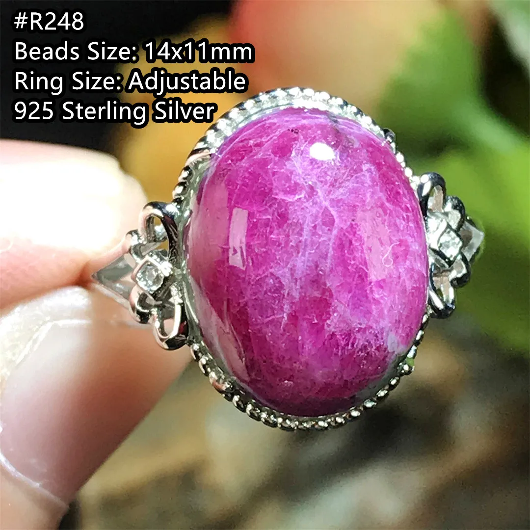 Natural Red Ruby Zoisite Ring 925 Silver Jewelry For Women Lady Man Healing Gift Reiki Crystal Beads Stone Adjustable Ring AAAAA