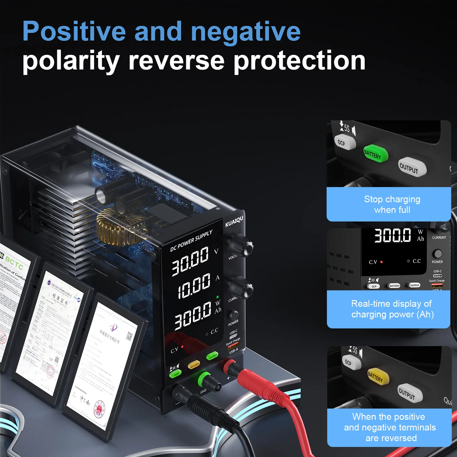 30V 10A Lab DC Power Supply 60V 5A Banco Fonte de alimentação para carga da bateria Telefone Repair Voltage Precision Stable Output, sem estoques no Brasil, por favor aguarde um período de tempo